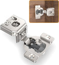 Chibery 4 Pack 1-1/4" 4D Concealed Hinges for Face Frame Door, Soft Close On/Off Switch, Self Closing, 105° Open Angle Concealed Stainless Steel Hinges for Framed Cabinet, Satin Nickel