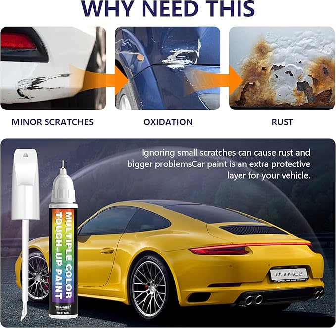 [2-PACK] Ruby Red Metallic(RR) for Ford Car Touch Up Paint,Pro-Grade Quick Drying-Mirror Polish Effect,Quick & Easy Premium Car Scratch Remover,Easy to Use