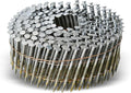 waltyotur 1200 Count Stainless Steel Coil Roofing Ring Shank Siding Nails 15-Degree Collated Wire Coil 1-1/2 Inch, 0.09 Inch Ring Shank, Small Cap Coil Stud Siding Nails