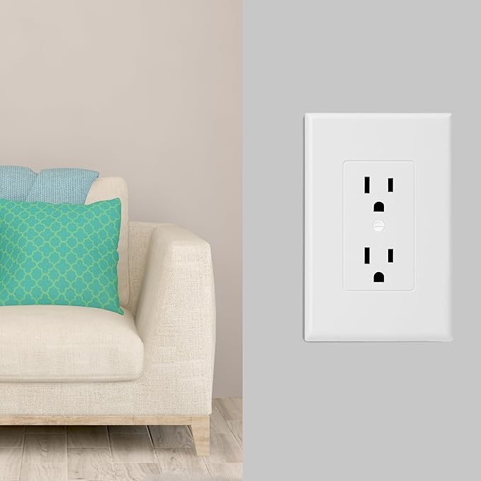 Bates- Duplex Wall Outlet Cover, 20 Pack, White Wall Plates