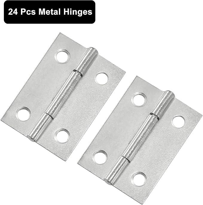 Murtenze 24 Pack Door Hinge Set - 1.5 Inch Cabinet Hinges with Mounting Screws