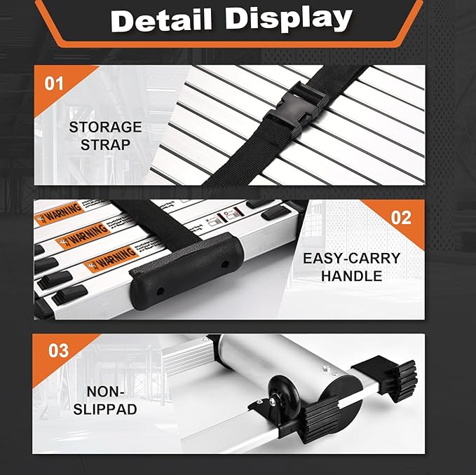 Soctone Telescoping Ladder, 20.3 FT Aluminum Lightweight Extension Ladder with Wheels and Stabilizer Bar, Heavy Duty 330lbs MaxCapacity, Multi-Purpose Collapsible Ladder for RV or Outdoor Work