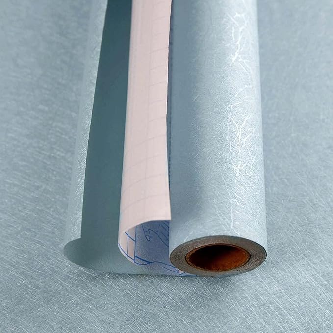 Blue Peel and Stick Self Adhesive Wallpaper Countertop Contact Paper | Removable Embossed Silk Waterproof Bathroom Wallpaper 15.7" X 393.7" Kitchen Vinyl Wrap for Cabinet Shelf Liner Paper