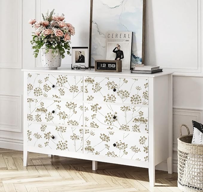 Hopepak Floral Peel and Stick Wallpaper Beige Contact Paper for Bedroom Leaf Removable Self Adhesive Wall Paper for Bathroom Modern Wallpaper for Walls Cabinets Shelf Liner Vinyl 17.3" x 78.7"