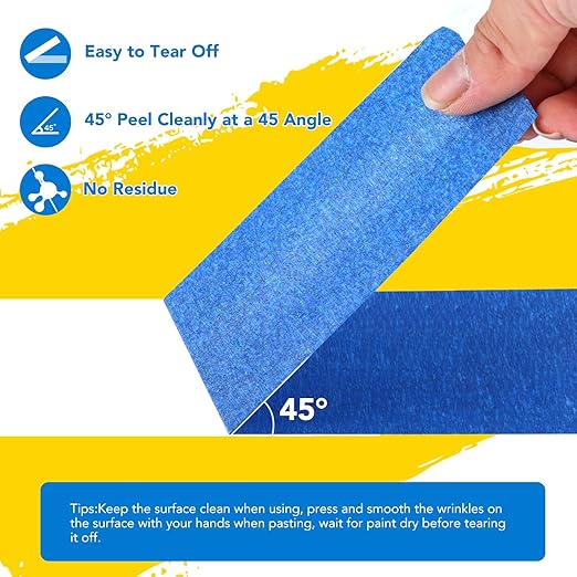 VOISEN 21 Packs Painters Tape, Blue Painters Tape, 2 Inch Wide (1.85 in x 55 Yds), Masking Tape for Multi-Purpose, Masking Tape Bulk,DIY Artist Craft Arts, Decoration, Drafting, No Residue