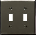 ENERLITES Toggle Light Switch Metal Wall Plate, Stainless Steel Switch Cover, Corrosion Resistant, Standrad Size 2-gang 4.50" x 4.57", Stainless Steel 201, 7712-PBK, Polished Black