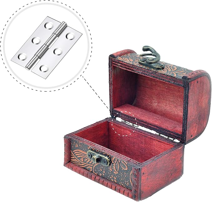 Boao 16 Pieces Small Door Hinges Stainless Steel Folding Butt Hinges Home Furniture Hardware Piano Cabinet Door Hardware with 96 Pieces Stainless Steel Screws(1.75 Inch,Silver)