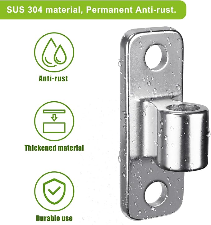 Insaga Heavy Duty Wall Mount Gate Hinge 2-Pack, 304 Stainless Steel One-Piece Cast Hinge for Farm Fence, Wood, Metal Gates, Chain Link Fence Post Hinges fits 5/8" Pin