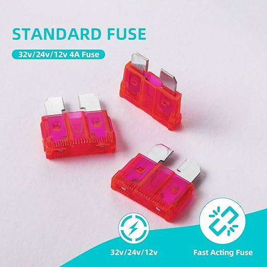 100Pcs 4 Amp Fuses Stanbdard Fuse, 4A Car Fuse Blade for Automotive, Truck, Boat, Motorcycle