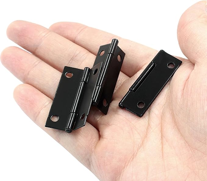 Murtenze 24 Pack 1.5 Inch Door Hinges, Black Butt Hinges with Mounting Screws