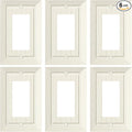 6-Pack Classic Beadboard Decorator Wall Plate Cover, Light Almond Decorative Switch Plates and Outlet Cover, Durable Unbreakable Polycarbonate Wall Plate for Electrical Outlet, Receptacle, GFCI Outlet