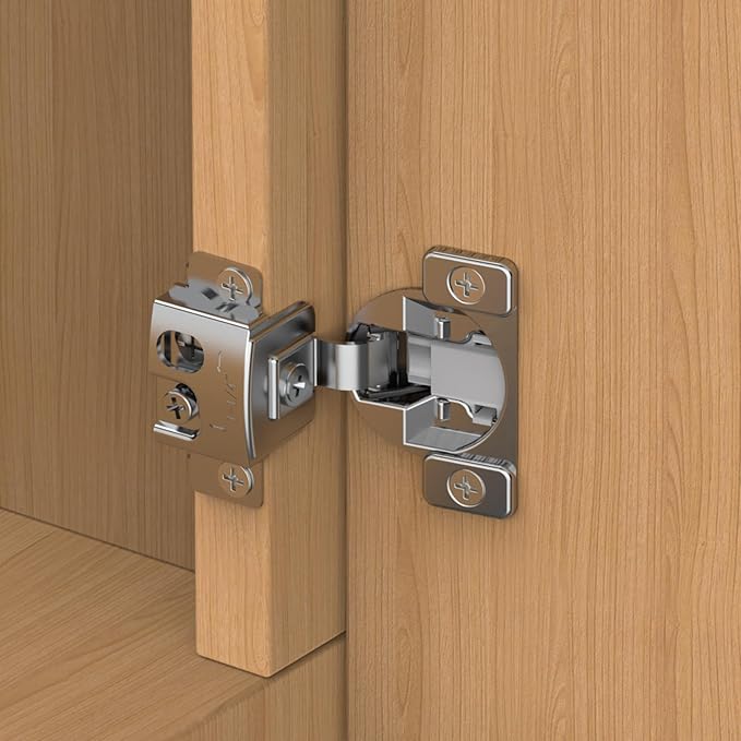 Chibery 10 Pack 1-1/4" Overlay 3D Soft Close Concealed Hinge, Face Frame Door, Small Angle Slow Close, Self Closing Hidden Satin Nickel, 105° Concealed Stainless Steel Hinges for Kitchen Cabinet Door