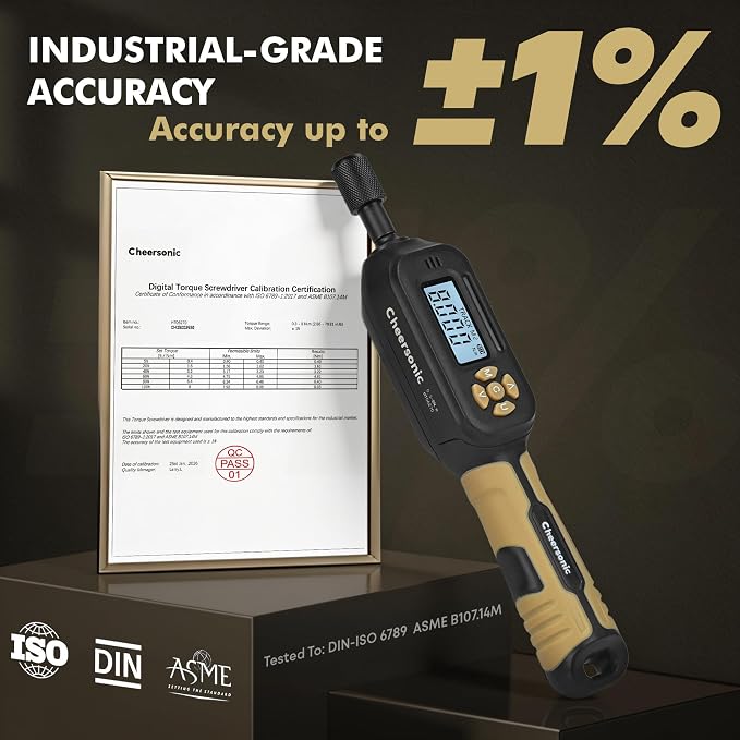 Digital Torque Screwdriver 1/4 Drive, 2.66-70.81 in·lb (0.3-8N.m) Inch Pound Torque Screwdriver Digital with Buzzer & LED Indicator, 45 In 1 Gun Torque Screwdriver Set
