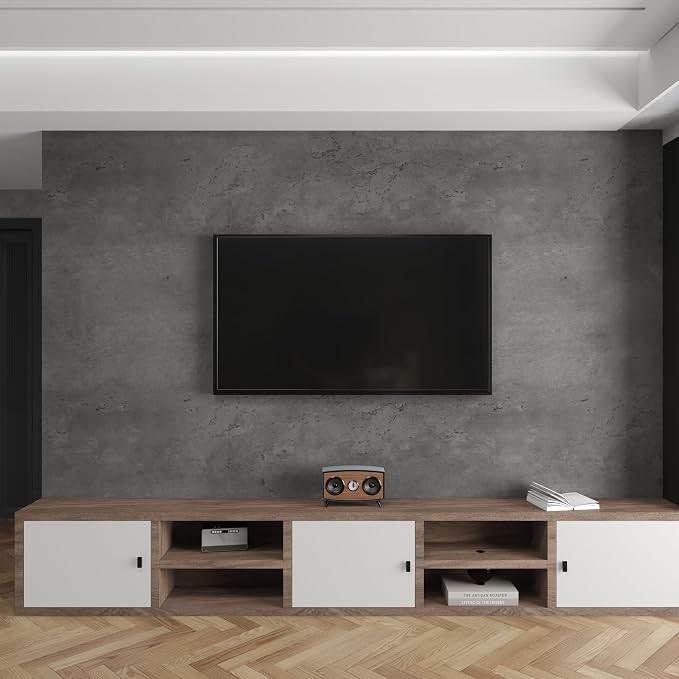 3yecao 48"×354" 3D Extra Wide Thickness Large Size Dark Grey Black Concrete Wallpaper Peel and Stick Faux Industrial Textured Gray Concrete Cement Contact Paper for Office Bedroom Basement Gym Walls