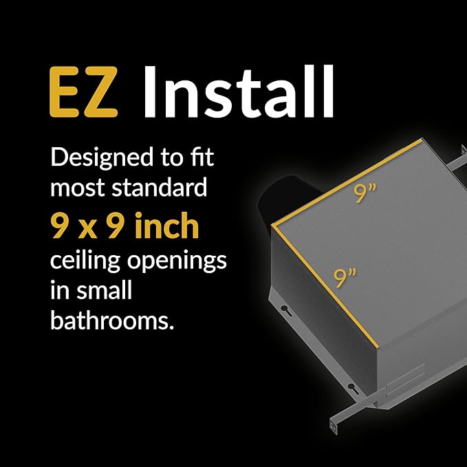 KAZE APPLIANCE SNP100 | 100 CFM | 0.8 Sone | Energy Star Certified | No Attic Access Required | Bathroom Ventilation Exhaust Extractor Fan