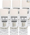Rust-Oleum Chiffon Cream Chalked All-in-One Ultra Matte Spray Paint | One Coat Coverage | No Primer, Sanding, Or Topcoat Needed | Easy Spray Application | Made in USA | 12 OZ | 6 Pack