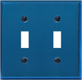 ENERLITES Toggle Light Switch Metal Wall Plate, Stainless Steel Switch Cover, Corrosion Resistant, Standard Size 2-Gang 4.50" x 4.57", Stainless Steel 201, 7712-PBL, Polished Blue