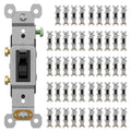 AIDA Single Pole Toggle Light Switch, 15 Amp, 120 Volt, Toggle Framed AC Quiet Switch, in Wall On/Off Switch Replacement, Self-Grounding, Residential and Commercial Grade, UL,Glossy Black
