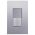 ENERLITES Elite Series Decorator Switch with Screwless Wall Plate, Paddle Light Switch, Single Pole, 3 Wire, Grounding Screw, Residential Grade, 15A 120V, UL Listed, 91150-SVWP, Silver