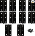 10 Pcs 2.5 Inch Black Door Hinge Cabinet Hinge, Reliable Black Ball Bearing Butt Hinges for Windows, Cabinets, and Outdoor Use, Includes Mounting Screws