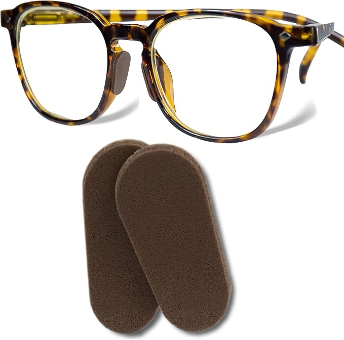 GMS Optical Soft Foam Self-Adhesive Nose Pads for Glasses, Sunglasses, and Eye-wear – 15mm (60 Pair, Coffee)