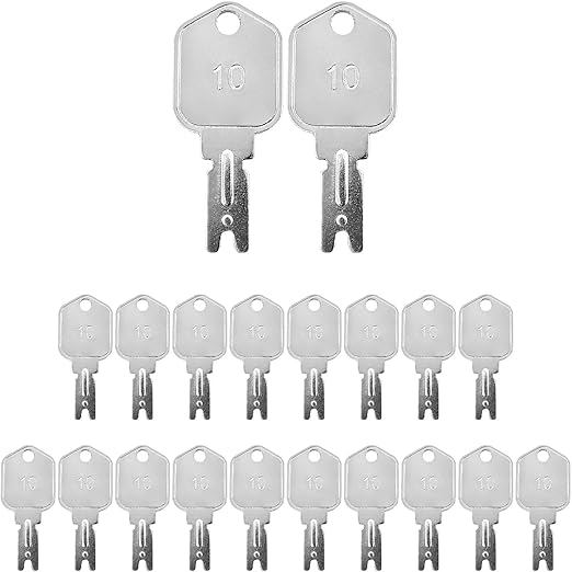 20-Pack Heavy Equipment Ignition Keys: Universal 166 Key Compatible with Clark, Yale, Hyster, Komatsu, Crown Compatible withklifts & More