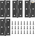 4 Pack 3 Inch Door Hinges Stainless Steel Folding Bifold Butt Cabinet Hinges Black Door Hinges with Screws for Door, Furnitures, Wooden Boxes, Windows, Cupboard, Dressers