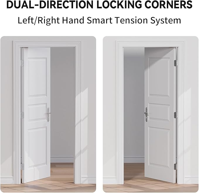 2 Pack Self Closing Door Hinges, 4 Inch Spring Loaded Door Hinges for Garage, Front, Back Door, Left/Right Hand, Adjustable Tension, 5/8'' Radius Corners, UL Listed, Brushed Nickel
