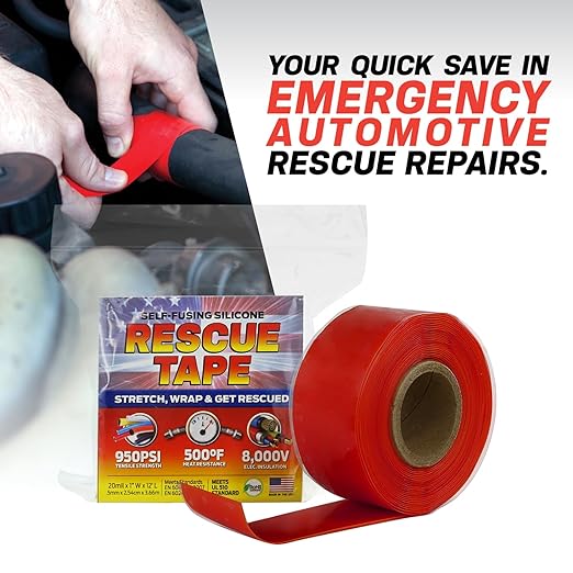 Bond It Rescue Tape, Self-Fusing Silicone for Emergency Plumbing, Pipe & Hose Repair, Electrical Insulation, Waterproof, 950PSI, Made in USA, 1" x 12', Green