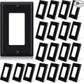 ELEGRP Decorative Receptacle Wall Plate, 1-Gang Standard Size Outlet Decorator Cover, Unbreakable Polycarbonate Dual Port Faceplates Covers, UL Listed, Screws included (20 Pack, Glossy Black)