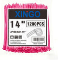 XINGO 14 Inch Pink Zip Ties 1200 PCS, 75 LBS Tensile Strength, UV Resistant Cable Ties, Self-locking Plastic Ties for Indoor and Outdoor Use
