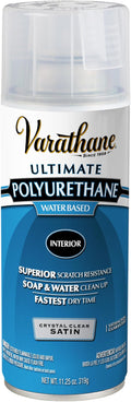 Varathane Water-Based Crystal-Clear Ultimate Polyurethane Spray | Interior Wood Protection | Fast Dry Time | Easy Clean Up | Satin | 11.25 oz