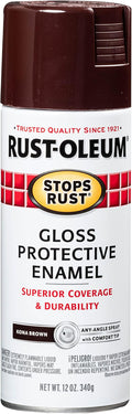 Rust-Oleum 267112 Stops Rust Spray Paint, 12 oz, Gloss Kona Brown