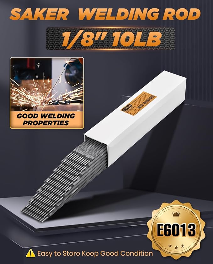 Saker E6013 Welding Rod 1/8'' 10LB Carbon Steel Stick Welding Electrodes