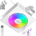 VIVOHOME Bathroom Exhaust Fan with RGB Light & Humidity Sensor (160-110-50CFM) & Bluetooth Speaker - 2700K/4000K/5700K LED Light, EC Motor Retrofit Bath Fan, No Attic Access Needed