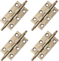 Quluxe 2" Door Hinges, Square Hinge, Antique Brass Hinges for Cabinet Doors Dresser Drawer Closet with Screws- Bronze (Pack of 4)