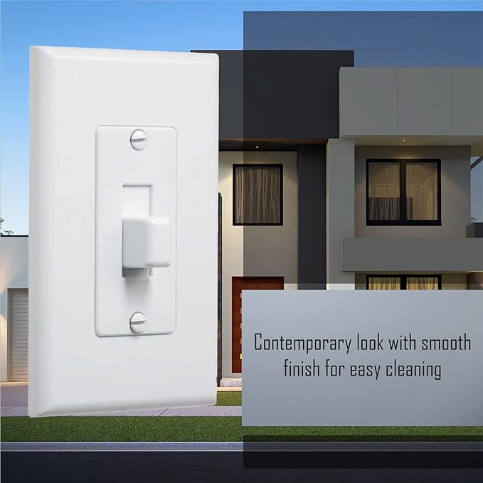TayMac MW2570W Masque 1-Gang Decorator Style Toggle Switch Cover-Up Wall Plate, 5-Pack, White