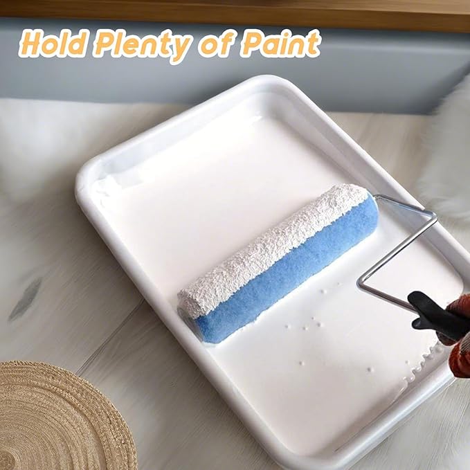Paint Tray Liner, 12 Pack, 9 Inch Paint Roller Trays, Paint Tray with Textured Ridge, Disposable Paint Tray for Painting and DIY Projects
