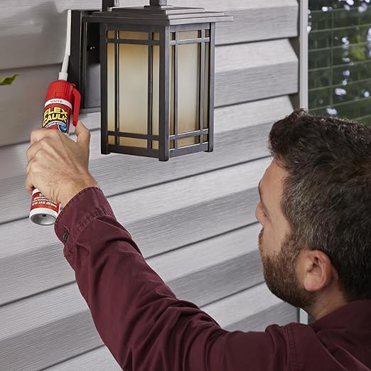 Flex Caulk, Waterproof & Weatherproof Hybrid Polymer Sealant, Strong, Paintable, Indoor, Outdoor, Bath, Shower, Sink, Window, Baseboards, Door, RV, Roof, Wood, Auto & Marine, White, 9 oz, 1-Pack