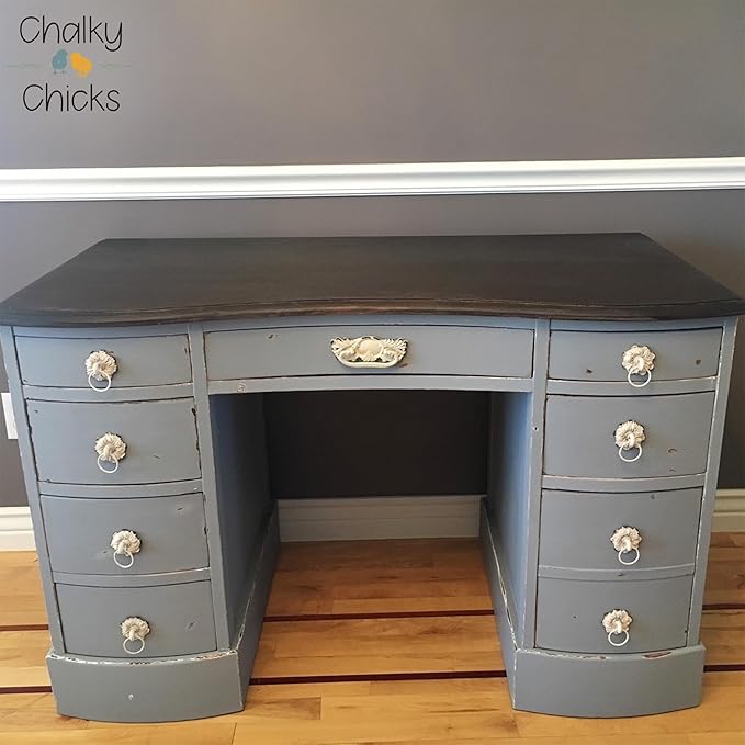 Chalky Chicks 32 Fl Oz Matte Mad Cloud (Light Gray) Chalk Paint for Furniture Without Sanding - No Prep Furniture Paint No Sanding All in One for Crafts, Walls, Cabinet, Metal, Dresser, Farmhouse