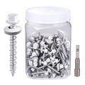 150 Pcs White #10 x 1-1/2" Metal Roofing Screws - Galvanized Hex Head Self-Tapping with EPDM Washers Sharp Point,for Corrugated Roofing, Wood Siding, Fences, Carports, Garages, Sheds