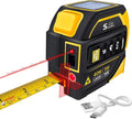 4-in-1 Laser Tape Measure with Laser Level Crosshairs |130ft/40m Laser Distance+16ft/5m AutoLock Tape |Backlit LCD Display (Ft/Inch/M/mm) |for DIY,Construction, Interior Design