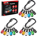katerk 18pcs Bit Holder with Carabiner Socket for Mens Gift, 1/4 inch Hex Shank Aluminum Alloy Screwdriver Bit Holders, Quick Release Easy Change Impact Driver Drill Bit Keychain Extension