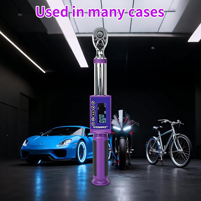 Digital Torque Wrench 3/8 Drive, (3.7-44.2 FT-LB/5-60N.M) ±2% High Accuracy Digital Torque Wrench, With Vibration, Buzzer and LED Alert