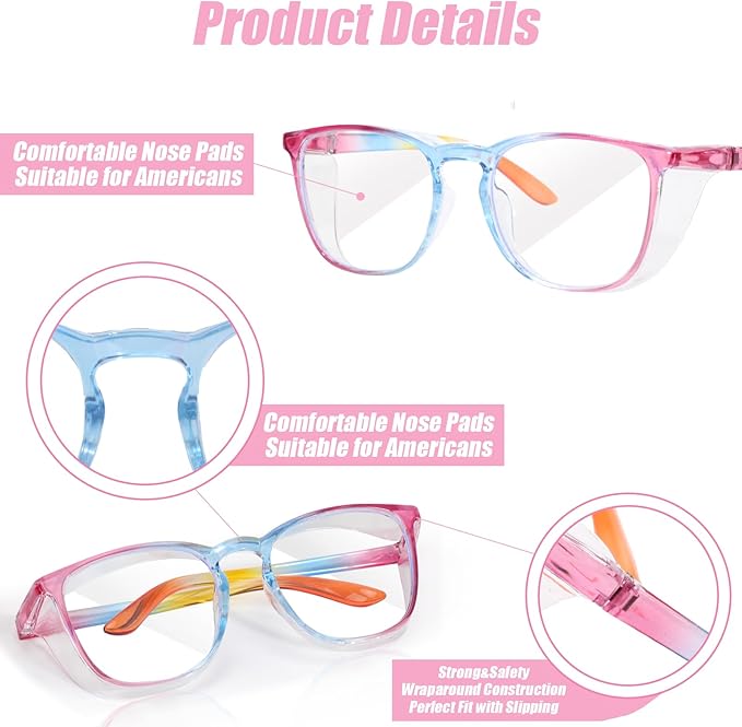 SQIMZAR Safety Glasses Goggles For Women Nurses Protective Eyewear,Anti Fog Safety Goggles