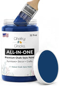 Chalky Chicks 32 Fl Oz Matte DC Blue (Navy Blue) Chalk Paint for Furniture Without Sanding - No Prep Furniture Paint No Sanding All in One for Crafts, Wood, Walls, Cabinet, Metal, Dresser, Farmhouse