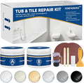 Tub and Fiberglass Shower Repair Kit White, 3.7oz Porcelain Tile Repair Kit, Porcelain Sink and Acrylic Bathtub Repair Kit for Cracks Chips Dents Holes Almond/Biscuit/Bone