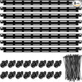 Zonon 8 Sets 1u 19 Inch Server Rack Cable Management Tie Bar Kit Includes 8 Pack 1u Tie Bars, 50 Zip Ties, 16 Cage Nuts & 16 Screws Work with Open Frame Enclosure Network Cabinet Mount Wire Management