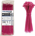 Kable Kontrol Fluorescent Pink Zip Ties 14 Inch 100 Pcs, 50 Lbs Tensile Strength, Self-locking Nylon Colored Cable Ties Wire Wraps for Indoor or Outdoor Use… | Nylon Plastic, Self Locking, UL Listed, Indoor Use