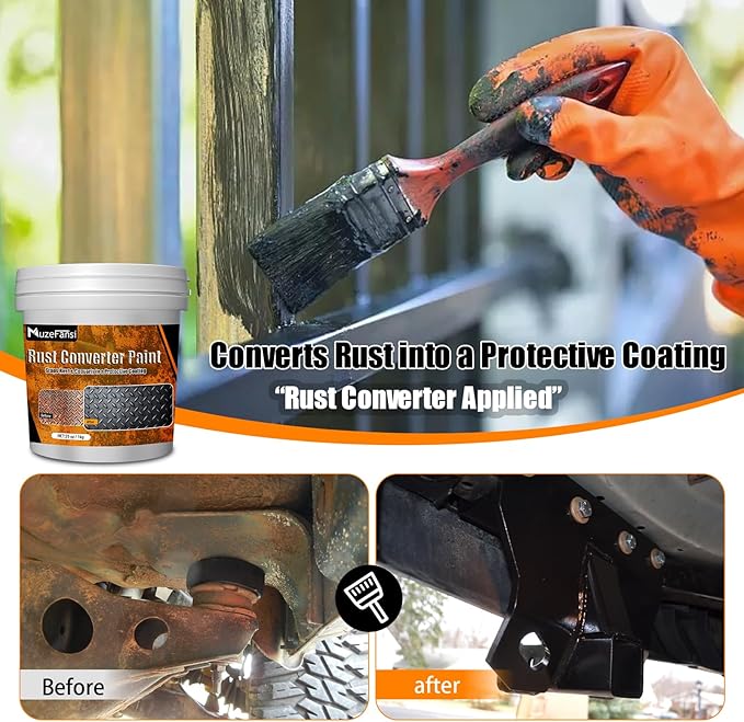 2-in-1 Rust Converter & Metal Primer – Stops Rust, Paint Over Rusted Metal, Anti-Rust Coating Rust Paint,Corrosion Inhibitor for Automotive, Marine, Industrial Use, Heat & UV Resistant, Farm Equipment & Fences(35 oz)